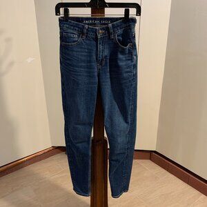 American Eagle Blue Dark Wash Mom Jeans Size 000 Regular